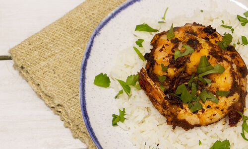 ‘Pescatarian’ Curried Masala King Shrimp with Coconut Rice