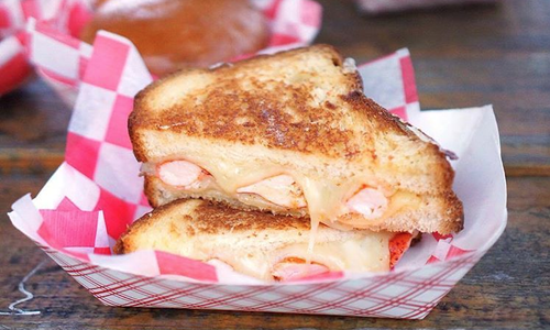Lobster and Crab Stuffed Grilled Cheese