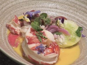 Lobster with Corn Sauce and Summer Salad