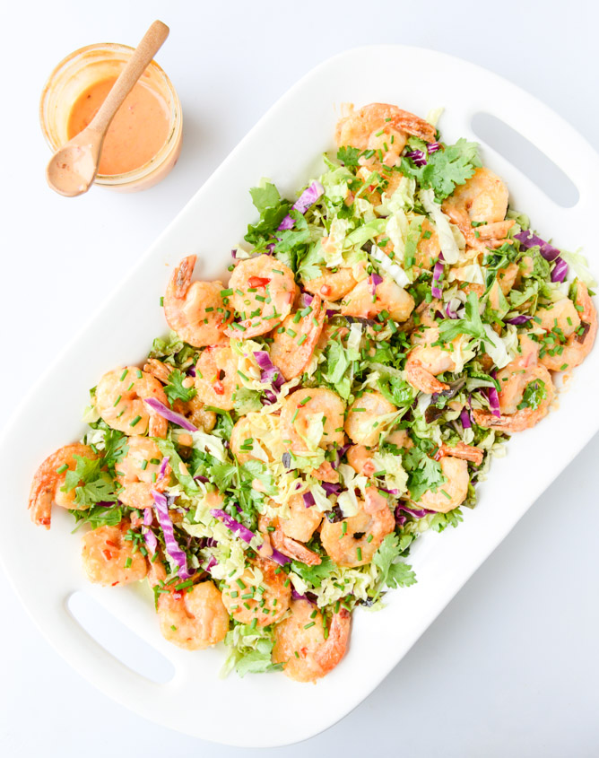 Bang Bang Shrimp with Napa Cabbage Slaw