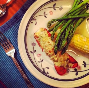 Broiled Lobster Tails Au Gratin