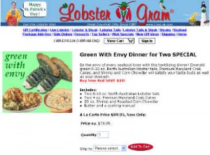 Green with Envy Dinner for Two Special