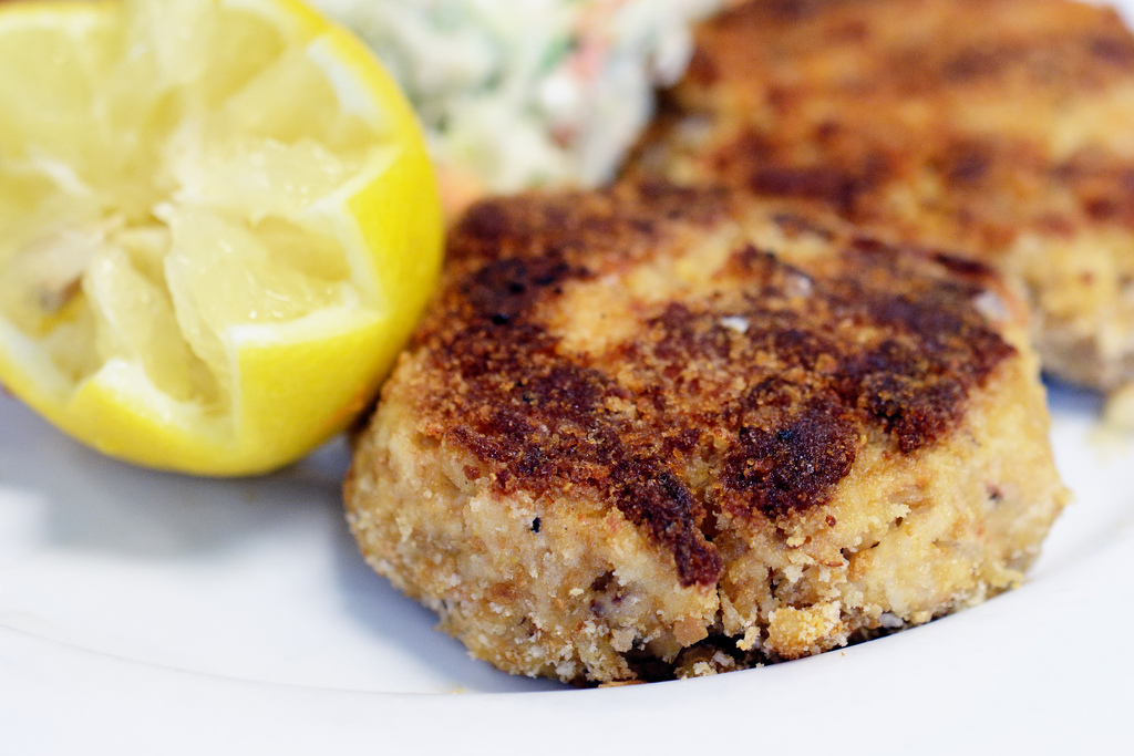 Salmon-Stuffed Crab Cakes